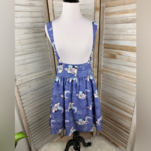 Little Twin Stars Sanrio Periwinkle Blue Flare Suspender Skirt Kawaii Medium - Picture 2 of 10